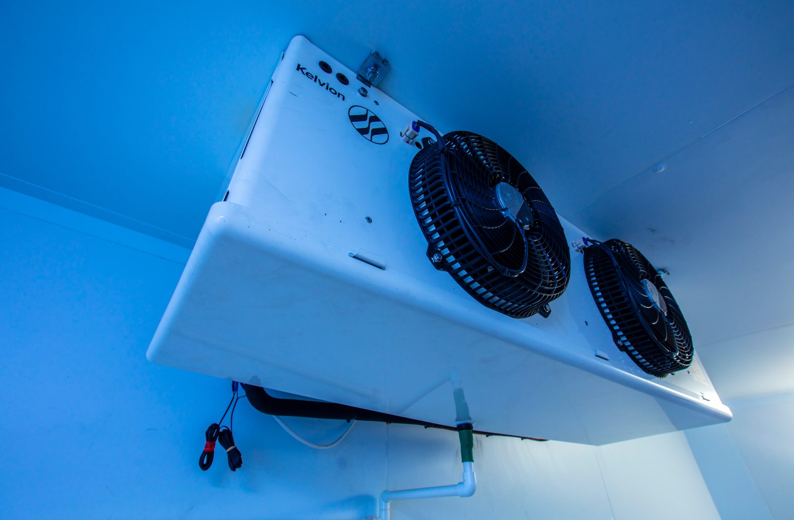 Evaporator unit inside an Igloo cold store