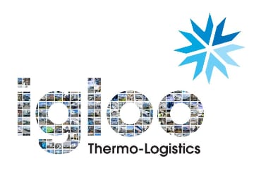 Igloo Thermo-Logistics wordmark built from a mosaic of fleet and depot photos